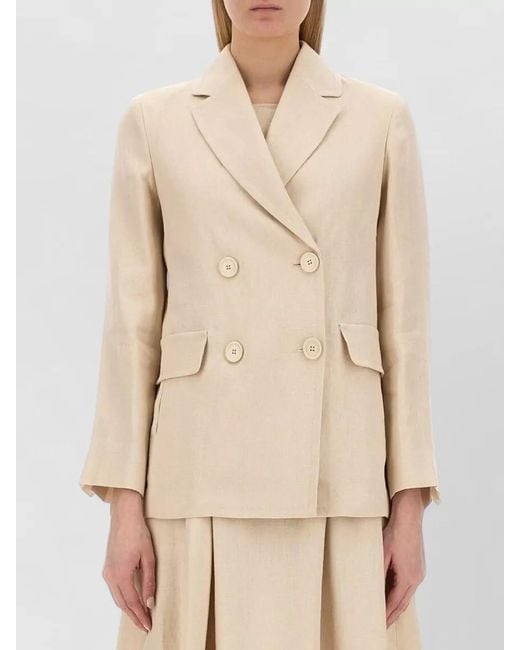 Max Mara Natural Linen Oversized Blazer