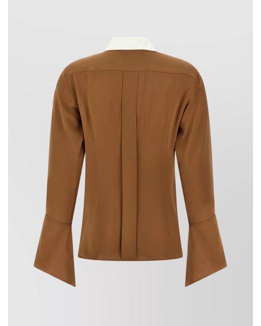 Max Mara Brown Silk Crepe Shirt