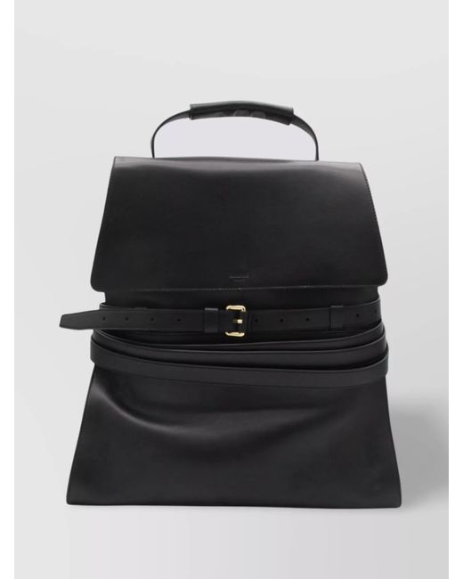 Moschino Black Flap Backpack With Adjustable Straps And Top Handle for men