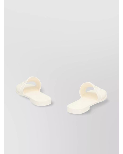 Moncler White Rubber Slides
