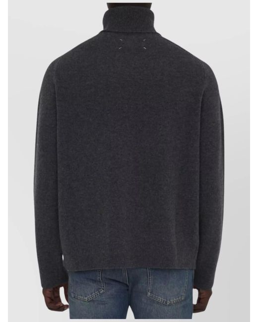 Maison Margiela Blue Wool Turtleneck Relaxed-Fit Jumper for men