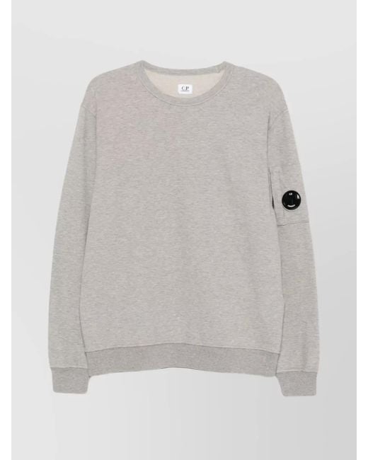 C P Company Gray Cotton Crewneck Long-Sleeve Sweatshirt for men