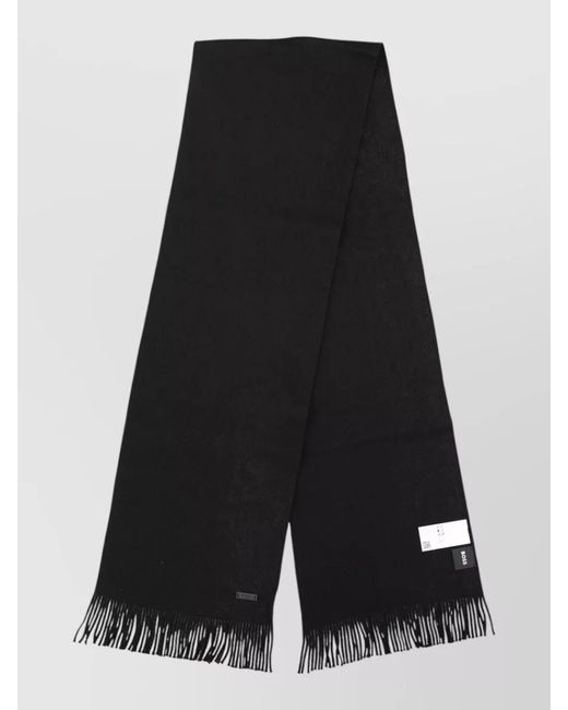 Boss Black Wool Scarf for men