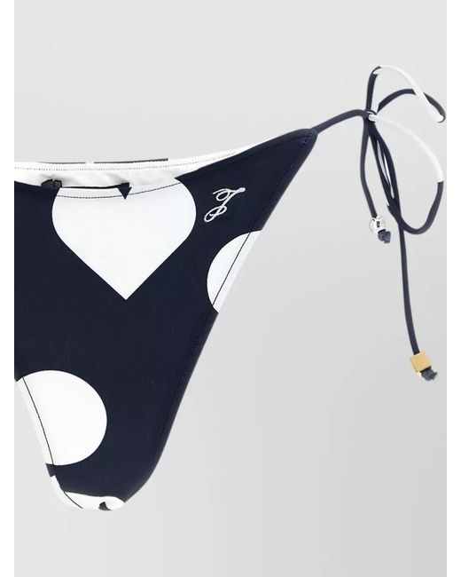 Jacquemus Blue Triangle Bikini Briefs Tie Side Heart Pattern