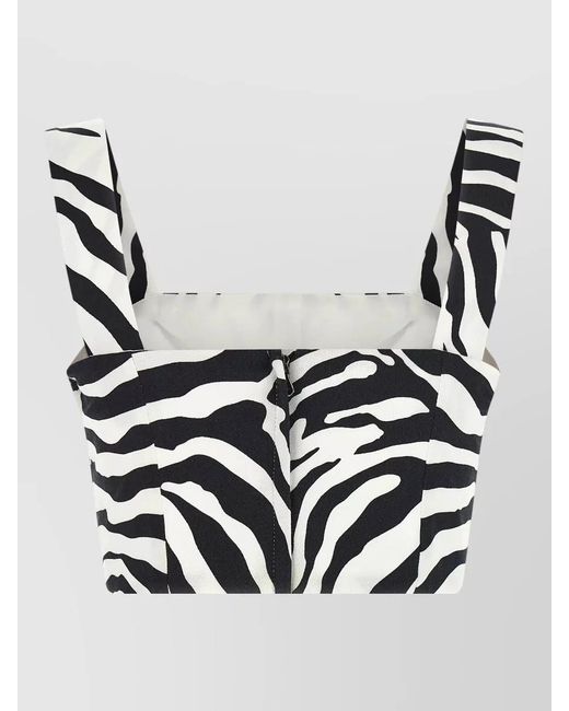 Dolce & Gabbana Metallic Zebra Print Sleeveless Top Square Neckline