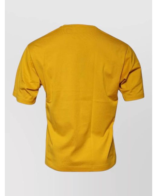 Dolce & Gabbana Yellow Cotton Logo Crew Neck Short Sleeve T-Shirt for men