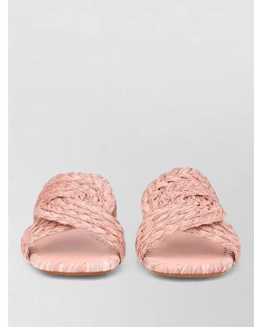 Castaner Pink Raffia Sandals