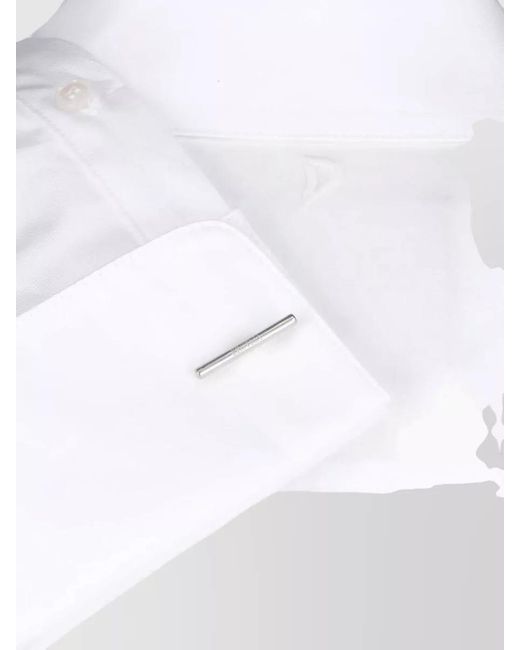 Dondup White Regular Fit Shirt Collar Cuff Detail Long Sleeves