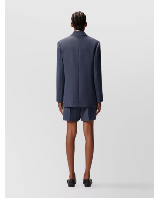 Pinko Blue Double-Breasted Blazer Flap Pockets