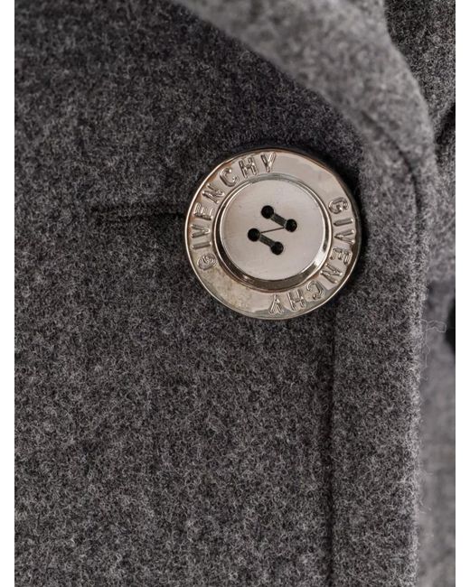 Givenchy Gray Wool Double-Breasted Peacoat