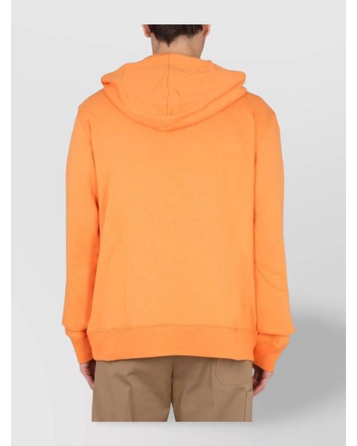 Etro Orange Hooded Zip Hoodie for men