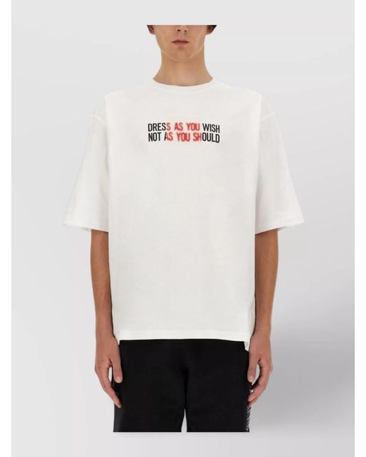 Moschino White Logo Print T-Shirt for men