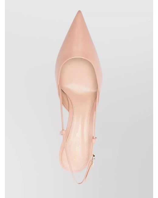 Gianvito Rossi Pink Leather Slingback Pumps