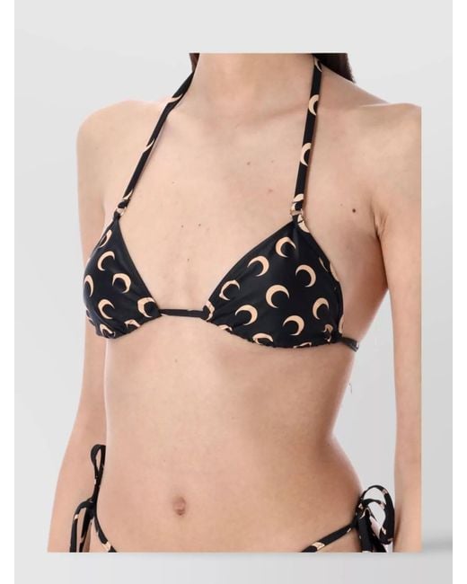 MARINE SERRE Natural Moon Bikini Halter Neck