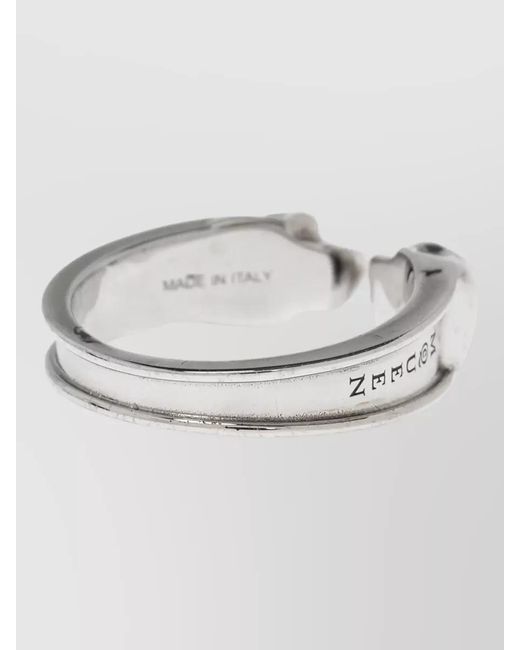 McQueen Metallic Twin Skull Band Ring Engraved Design for men
