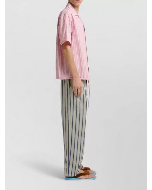 Marni Multicolor Striped Wide Leg Trousers Belt Loops for men