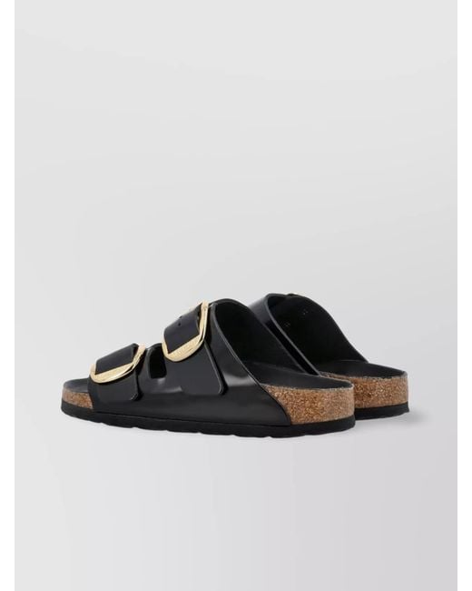 Birkenstock Black Leather Arizona Big Buckle Sandals