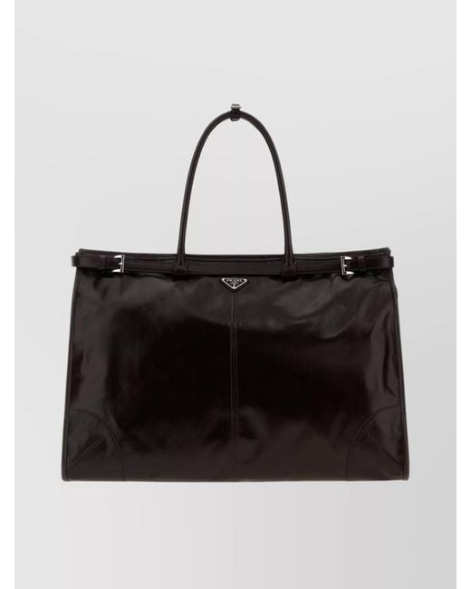 Prada Black Large Shopping Tote Featuring Metal Hardware for men