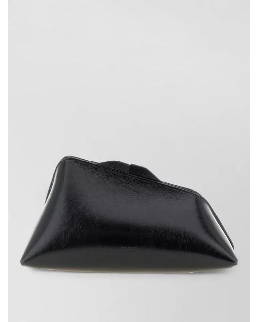 The Attico Black Oversize Leather Clutch Bag