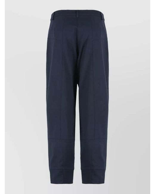 Pinko Blue High Waist Ankle Length Wool Blend Pants