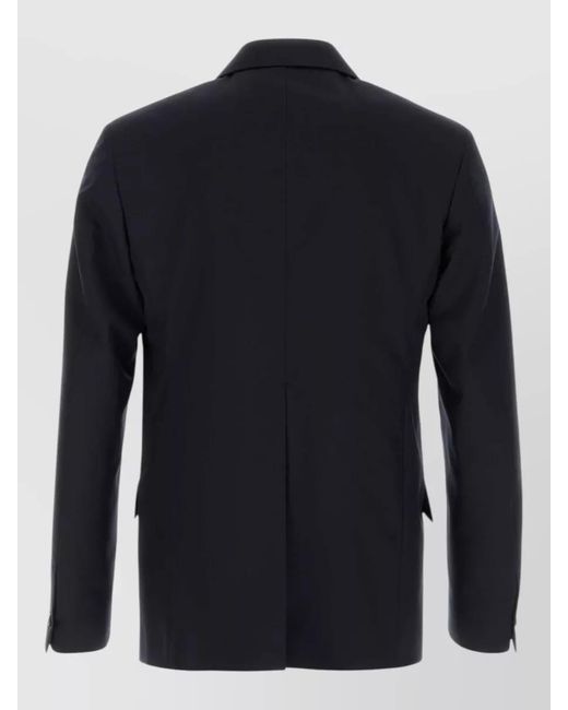 Jil Sander Blue Wool Blazer Single Breasted Notch Lapel for men