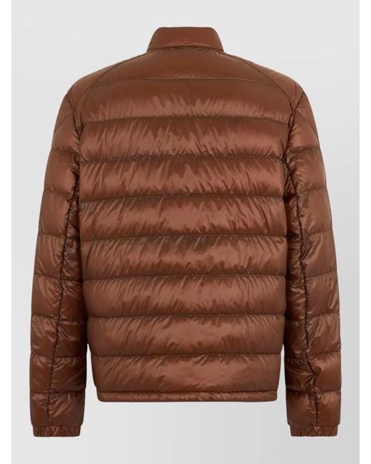 Moncler Brown Short Padded Jacket High Collar Lyco for men