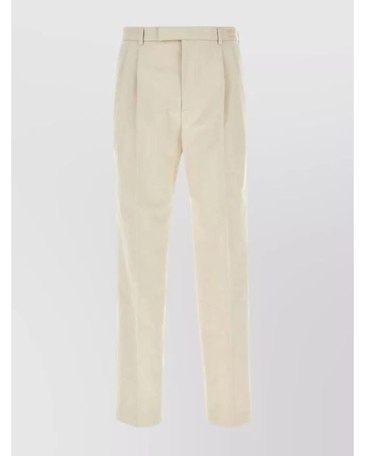 Gucci White Cotton Tailored Trousers for men