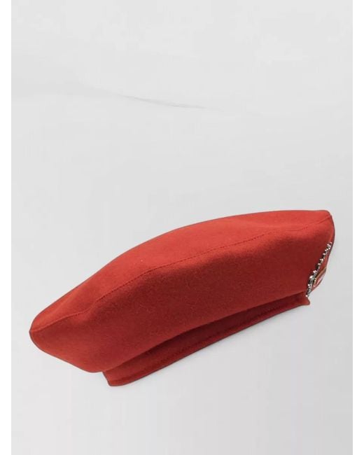 Barbour Red Ganni Wool Beret Collaboration Soft Texture