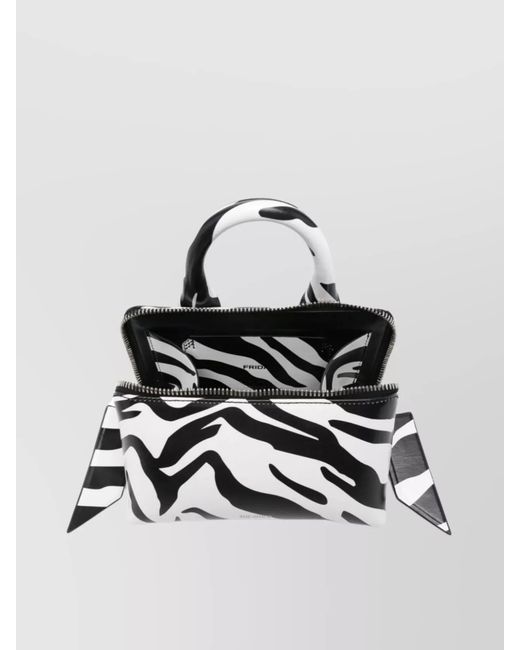 The Attico Metallic Friday Mini Zebra Leather Handbag