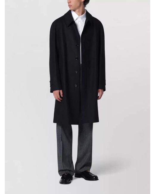 Lardini Black Tailored Herringbone Jacket Notched Collar for men