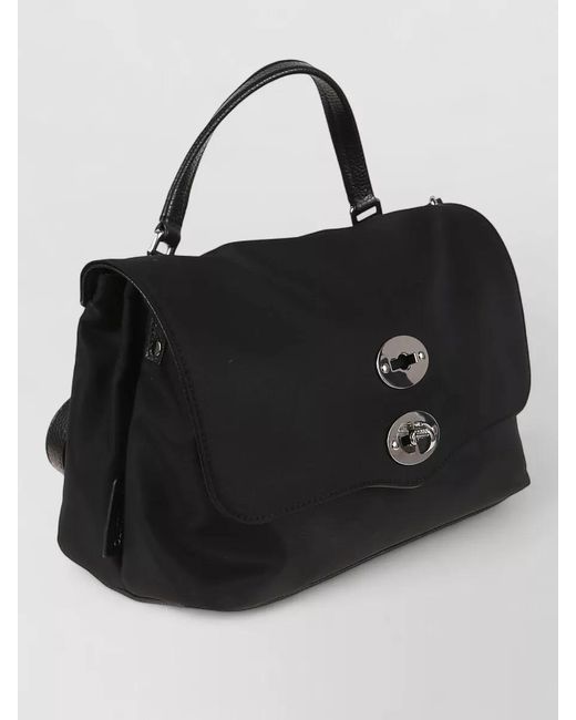 Zanellato Black Tokyo S Nylon Shoulder And Top Handle Bag