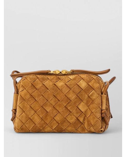 Bottega Veneta Natural Intrecciato Leather Shoulder Pouch Bag