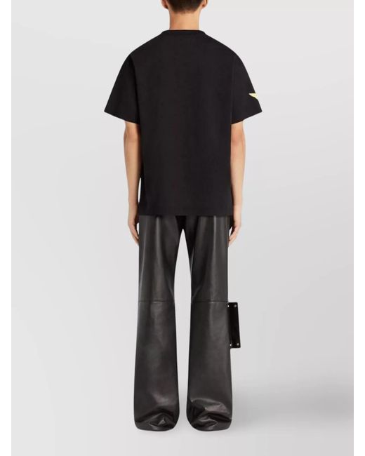 Courreges Black Cotton Short-Sleeve T-Shirt for men