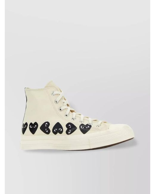 COMME DES GARÇONS PLAY Natural Canvas High-Top Sneakers for men