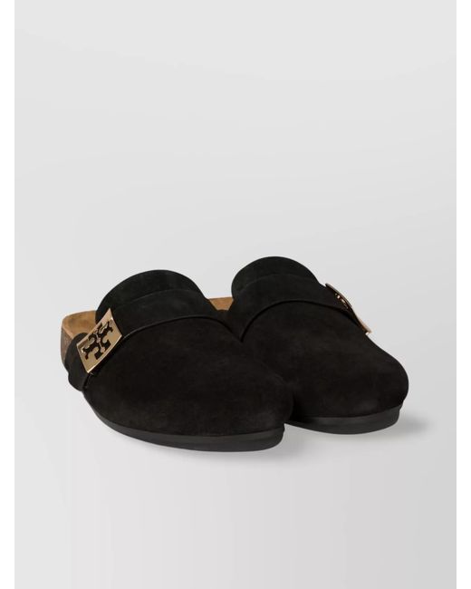 Tory Burch Black Suede Mellow Mules