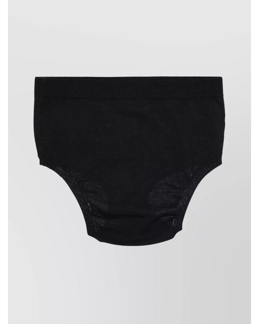P.A.R.O.S.H. Black Stretch Waistband Ribbed Trim Shorts