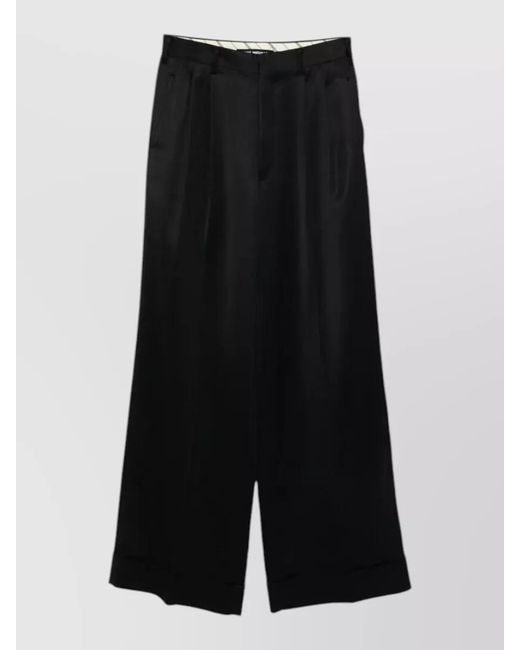 Junya Watanabe Blue Wide Leg Trousers Pleats Pockets Belt Loops