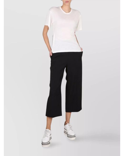 Stella McCartney White Crew-Neck T-Shirt With Chain Detail