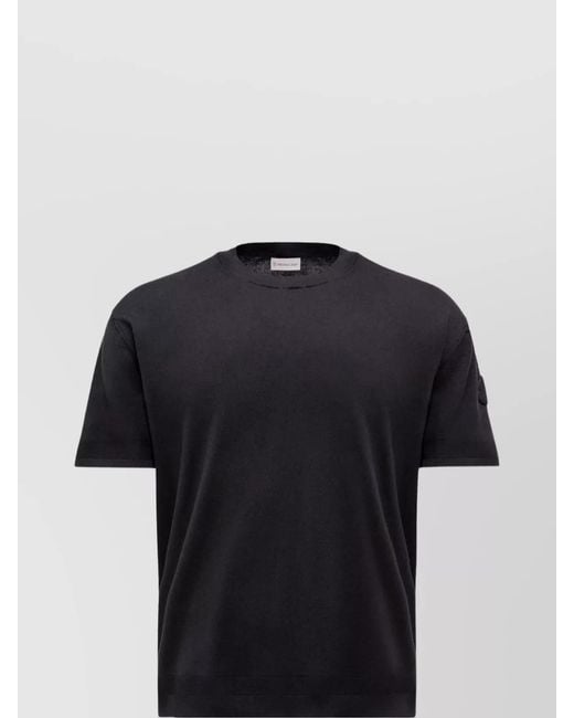 Moncler Blue Silk Knit T-Shirt for men