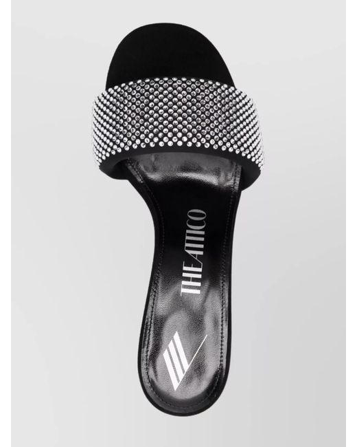 The Attico Black Crystal Embellished Mules