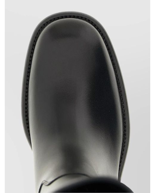 Burberry Black Leather Knee-High Boots