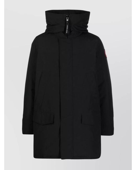 Canada Goose Black Down Hooded Long Parka for men