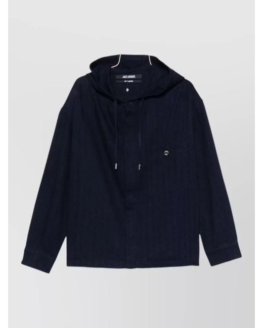 Jacquemus Blue Hooded Jacket for men
