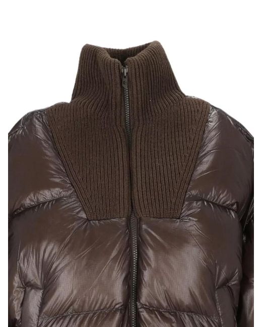 DIESEL Brown Cropped Quilted W-Arrior Down Jacket