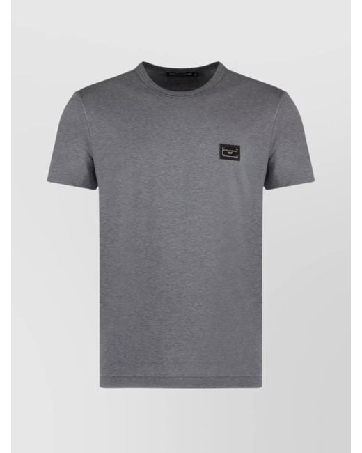 Dolce & Gabbana Gray Cotton Crew-Neck T-Shirt for men
