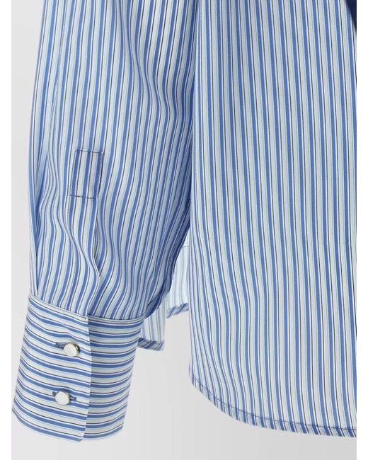 Max Mara Blue Mstflirt Striped Shirt Long Sleeves Buttons