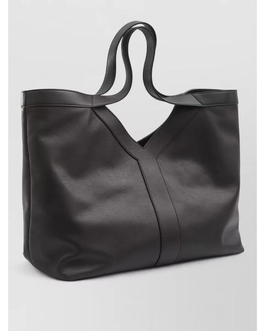 Saint Laurent Black Large Y Tote Bag Leather Design for men
