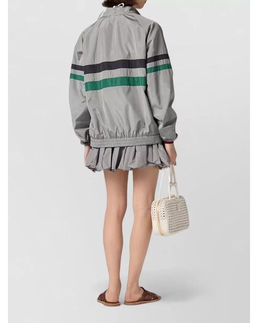 Miu Miu Gray Mini Skirt Pleated Design Fashion Piece