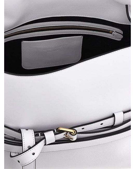 Moschino White Shoulder Bag Tie Me Top Handle Strap