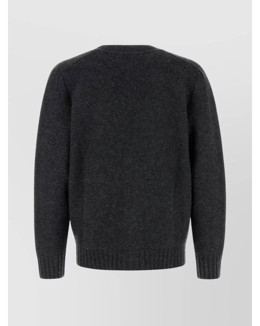Bottega Veneta Black Wool V-Neck Cardigan for men